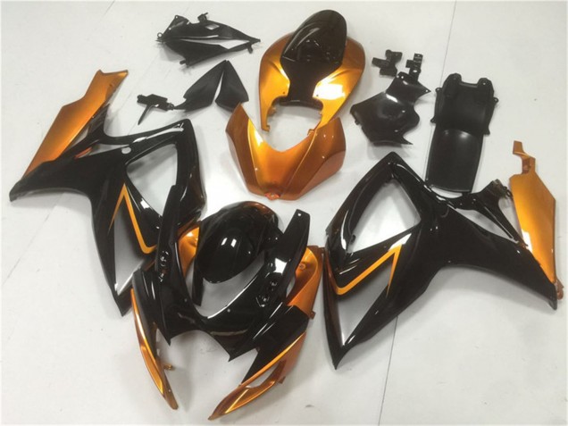 Carénages Moto Suzuki GSXR 600/750 2006-2007 - Orange Noir Brillant