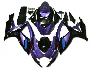 Carénages Moto Suzuki GSXR 600/750 2006-2007 - Violet Bleu Noir Brillant Bande