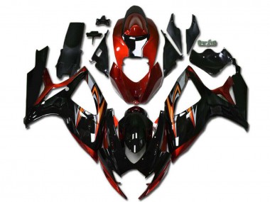 Carénages Moto Suzuki GSXR 600/750 2006-2007 - Orange Argent Noir Brillant Bande