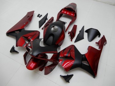 Carénages Moto Honda CBR600RR 2003-2004 - Rouge Noir Mat Bande