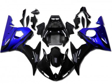 Kits Carénage Moto Yamaha YZF R6 2003-2004 - Bleu Noir Brillant