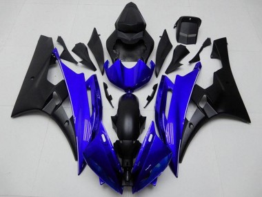 Carénage Moto Yamaha YZF R6 2006-2007 - Bleu Noir Mat