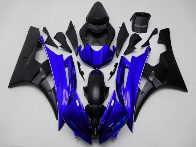 Carénage Moto Yamaha YZF R6 2006-2007 - Bleu Noir Mat