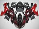 Carénage Moto Kawasaki ZX10R 2006-2007 - Noir Brillant Rouge Flamme