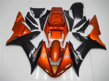 Carénages Moto Yamaha YZF R1 2002-2003 - Orange Noir Mat