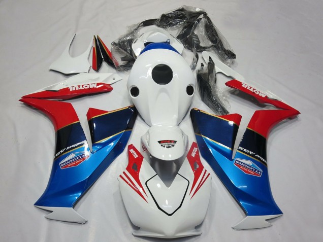 Carénages Moto Honda CBR1000RR 2012-2016 - Blanc Rouge Bleu Motul