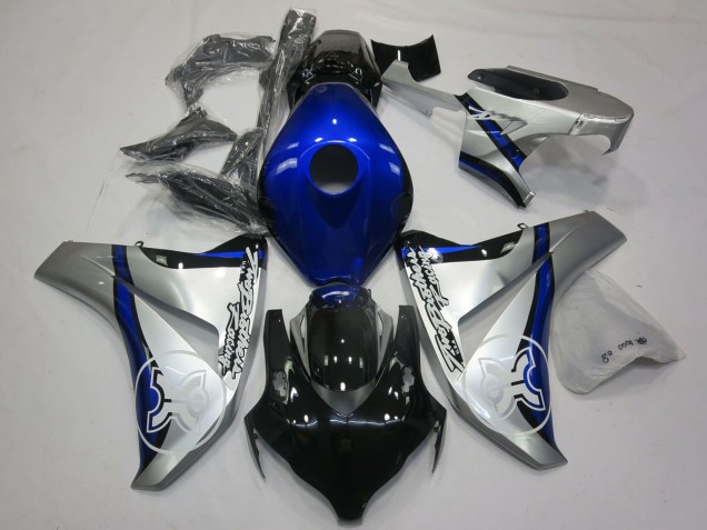 Carénages Moto Honda CBR1000RR 2006-2007 - Argent Bleu Noir Brillant TBR