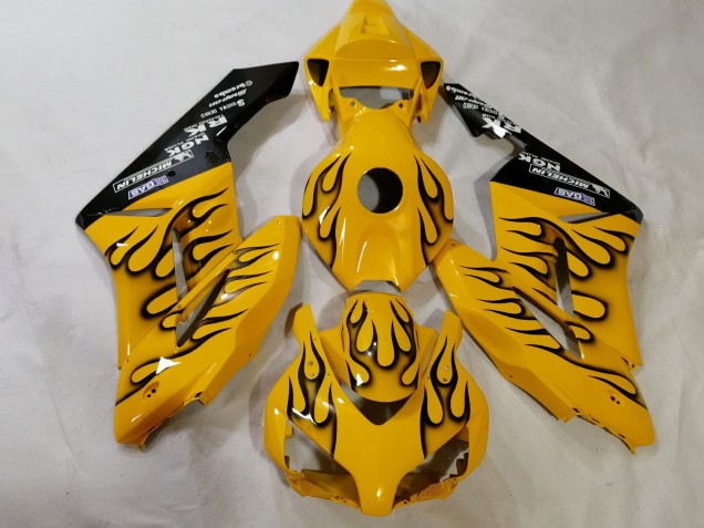 Carénages Moto Honda CBR1000RR 2012-2016 - Jaune Noir Flamme