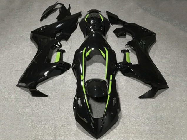 Carénages Moto Honda CBR1000RR 2017-2023 - Noir Brillant Vert Citron Doubler