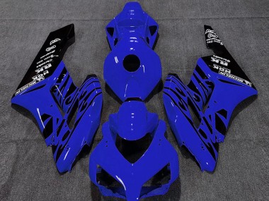 Carénages Moto Honda CBR1000RR 2004-2005 - Bleu Noir Brillant Flamme