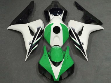 Carénages Moto Honda CBR1000RR 2006-2007 - Blanc Vert Noir Brillant