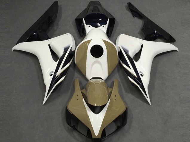 Carénages Moto Honda CBR1000RR 2006-2007 - Blanc Tan Noir Brillant