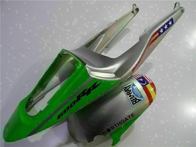 Carénage Moto Honda CBR600RR 2003-2004 - Argent Vert Noir Brillant