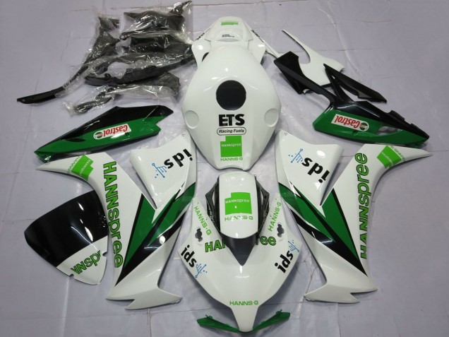 Carénages Moto Honda CBR1000RR 2012-2016 - Blanc Vert Noir Brillant Hannspree Castrol