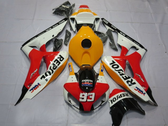 Carénages Moto Honda CBR1000RR 2006-2007 - Orange Blanc Rouge Noir Brillant Repsol HRC 93