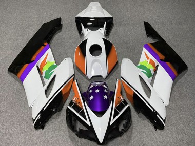 Carénages Moto Honda CBR1000RR 2004-2005 - Blanc Orange Violet Noir Brillant Étoile