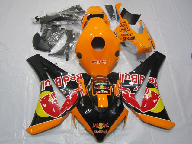 Carénages Moto Honda CBR1000RR 2008-2011 - Orange Jaune Noir Brillant Red Bull