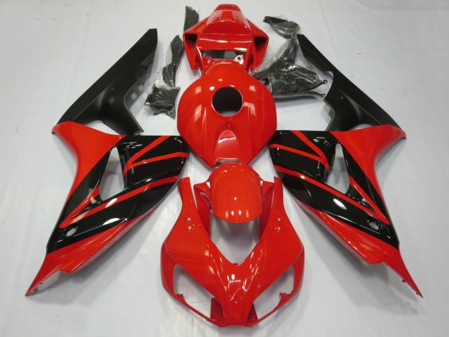 Carénages Moto Honda CBR1000RR 2006-2007 - Rouge Noir Brillant Noir Mat