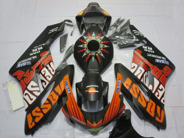 Carénages Moto Honda CBR1000RR 2004-2005 - Noir Mat Orange Rossi