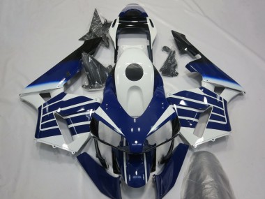 Carénages Moto Honda CBR600RR 2003-2004 - Blanc Bleu
