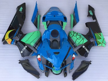 Carénages Moto Honda CBR600RR 2005-2006 - Bleu Vert Noir Requin