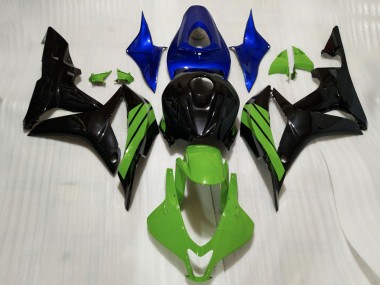 Carénages Moto Honda CBR600RR 2007-2008 - Bleu Vert Noir Brillant
