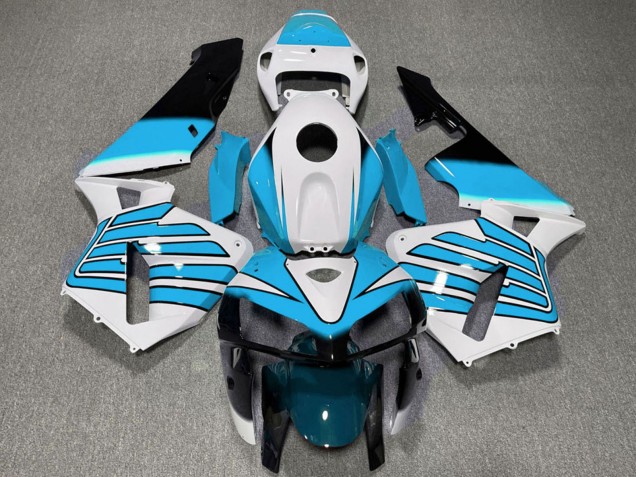 Carénages Moto Honda CBR600RR 2005-2006 - Blanc Bleu Clair Ailes