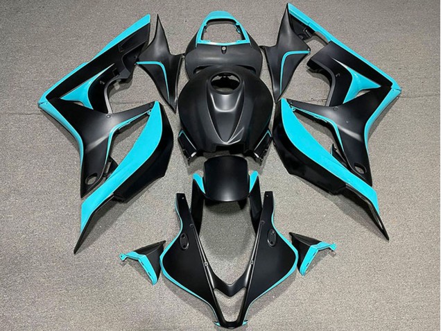 Carénage Moto Honda CBR600RR 2007-2008 - Cyan Bleu Noir Mat