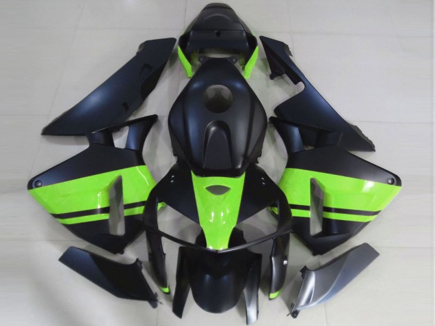 Carénages Moto Honda CBR600RR 2005-2006 - Noir Mat Vert Clair