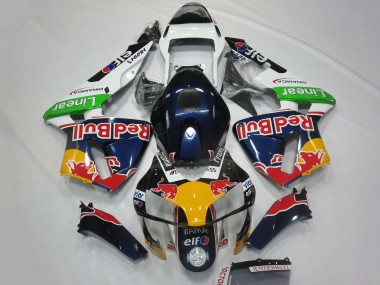 Carénages Moto Honda CBR600RR 2003-2004 - Blanc Bleu Jaune Vert Red Bull Design