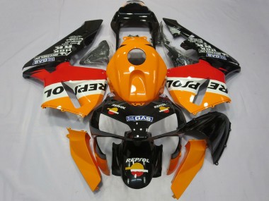 Complet Carénage Moto Honda CBR600RR 2003-2004 - Orange Blanc Rouge Noir Brillant Repsol