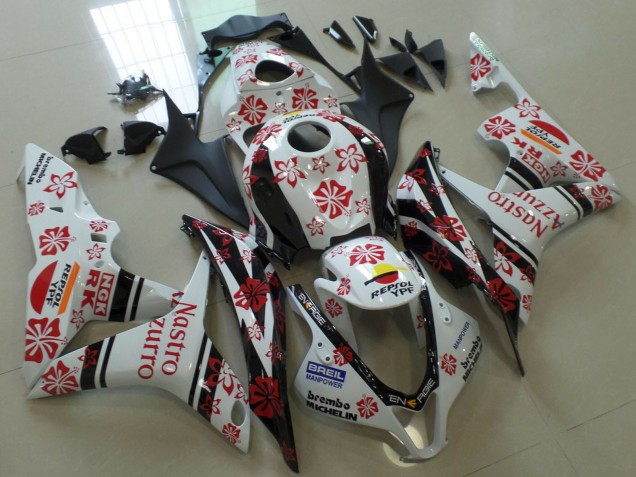 Carénages Moto Honda CBR600RR 2007-2008 - Blanc Rouge Noir Nastro Azzurro
