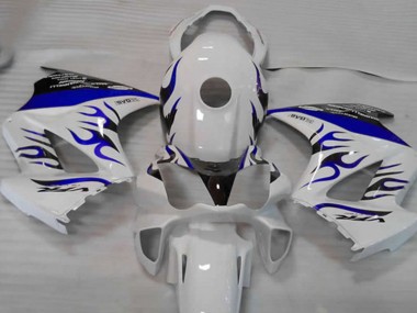 Carénages Moto Honda VFR 800 2002-2013 - Blanc Bleu Flamme