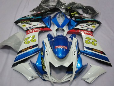 Carénages Moto Suzuki GSXR 1000 2007-2008 - Blanc Bleu Rouge Noir Motul 22