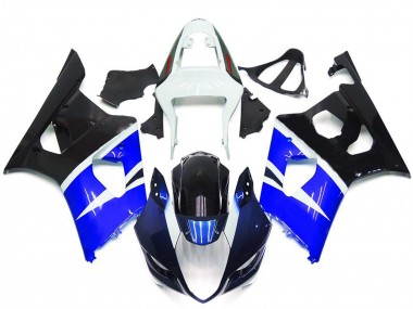 Carénages Moto Suzuki GSXR 1000 2003-2004 - Blanc Bleu Noir Brillant