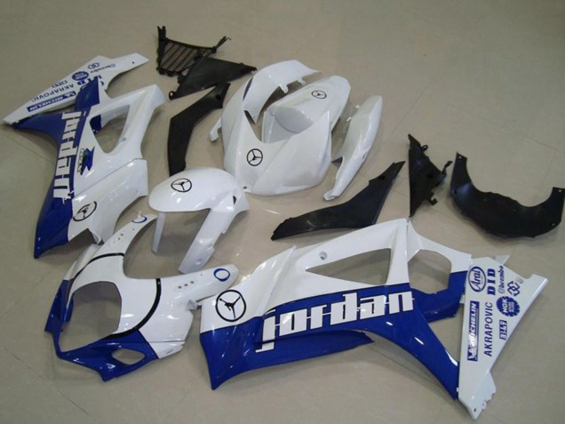 Carénages Moto Suzuki GSXR 1000 2007-2008 - Blanc Bleu Jordan