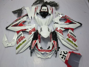 Carénages Moto Suzuki GSXR 1000 2009-2016 - Blanc Rouge Dunlop 52