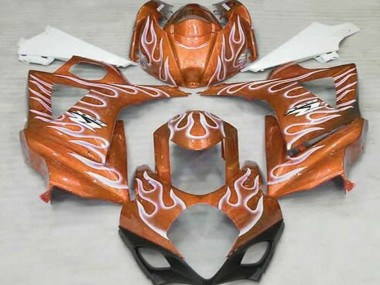 Carénages Moto Suzuki GSXR 1000 2007-2008 - Orange Blanc Flamme