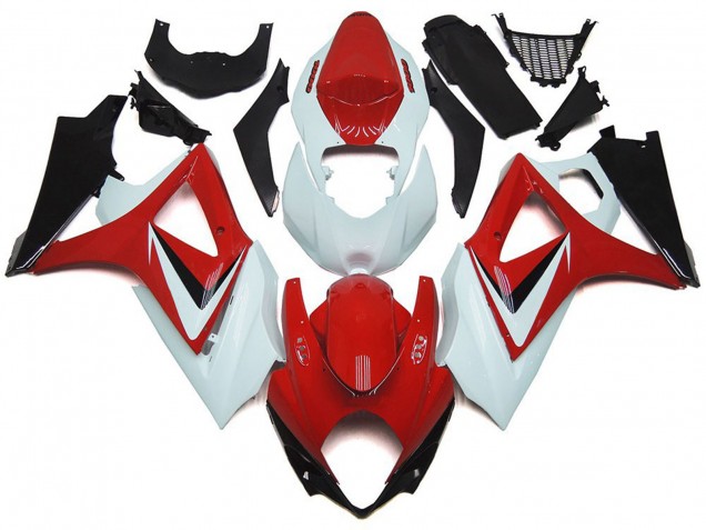 Carénages Moto Suzuki GSXR 1000 2007-2008 - Blanc Rouge Noir OEM Style