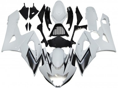 Carénages Moto Suzuki GSXR 1000 2005-2006 - Blanc Brillant Argent Noir