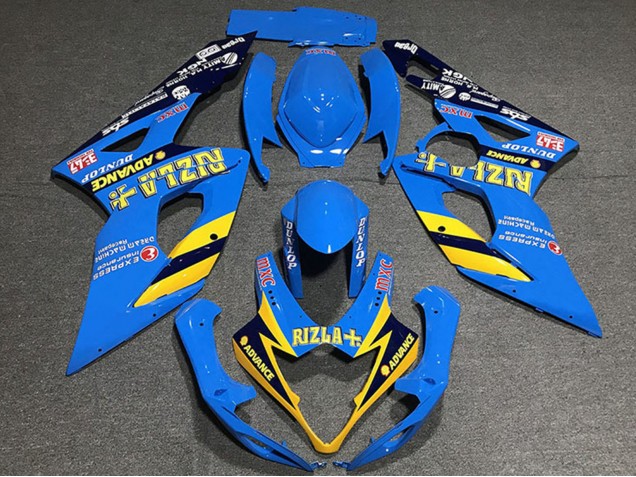 Carénages Moto Suzuki GSXR 1000 2005-2006 - Bleu Jaune Noir Rizla