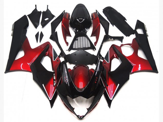 Carénages Moto Suzuki GSXR 1000 2005-2006 - Bonbon Rouge Noir Brillant