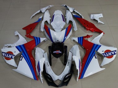Carénages Moto Suzuki GSXR 1000 2009-2016 - Blanc Bleu Rouge Martini