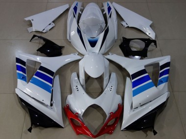 Carénages Moto Suzuki GSXR 1000 2007-2008 - Blanc Bleu OEM Style