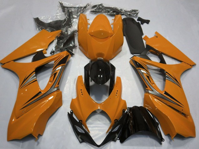 Carénages Moto Suzuki GSXR 1000 2007-2008 - Orange Noir Brillant OEM Style