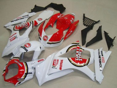 Carénages Moto Suzuki GSXR 1000 2007-2008 - Blanc Rouge Lucky Strike