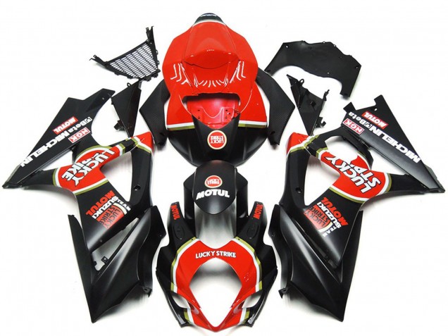 Carénages Moto Suzuki GSXR 1000 2007-2008 - Rouge Noir Lucky Strike