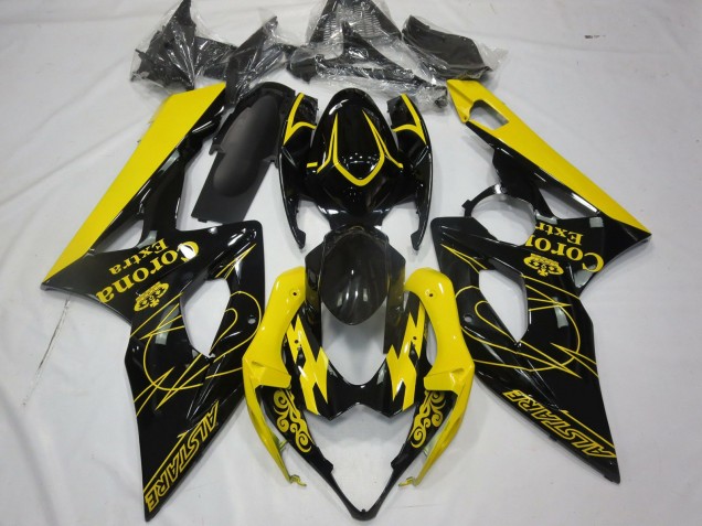 Carénages Moto Suzuki GSXR 1000 2005-2006 - Jaune Noir Corona Alstare