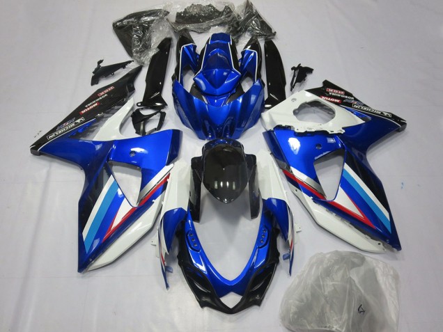 Carénages Moto Suzuki GSXR 600 / GSXR 750 2008-2010 - Bleu Blanc Noir Brillant Rouge