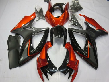 Carénages Moto Suzuki GSXR 600 / GSXR 750 2006-2007 - Burnt Orange Gris Noir Brillant
